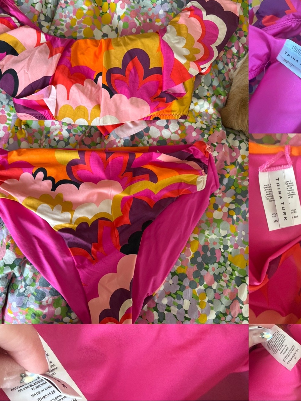 Trina Turk Pink Multicolor Floral Print Bikini